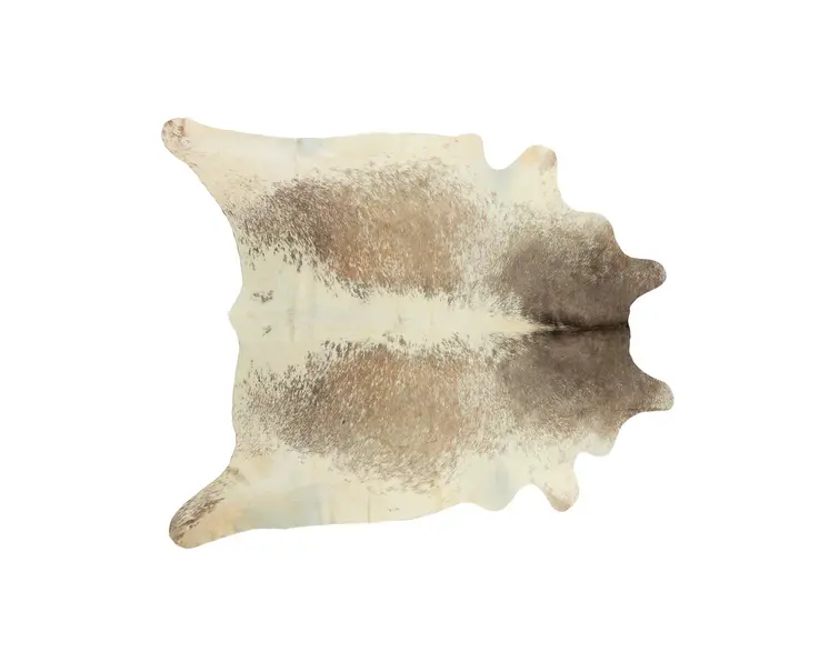 5' X 7' Brown and White Cowhide Hand Knotted Area Rug