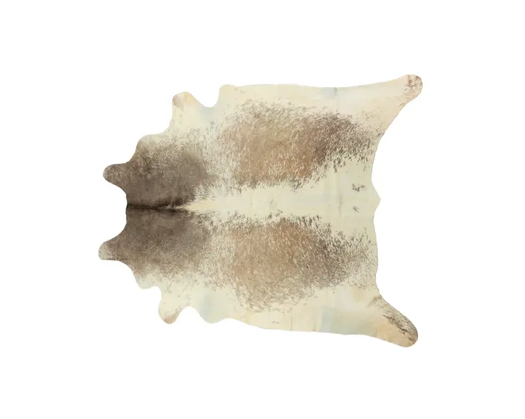 5' X 7' Brown and White Cowhide Hand Knotted Area Rug