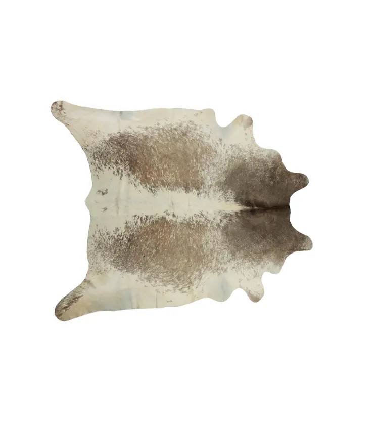 5' X 7' Brown and White Cowhide Hand Knotted Area Rug