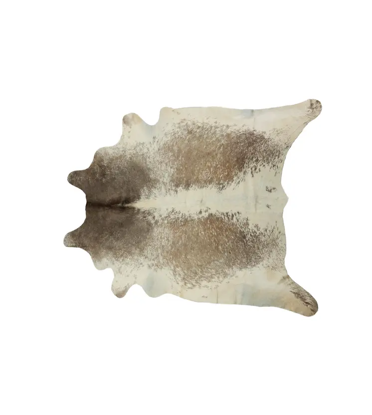 5' X 7' Brown and White Cowhide Hand Knotted Area Rug