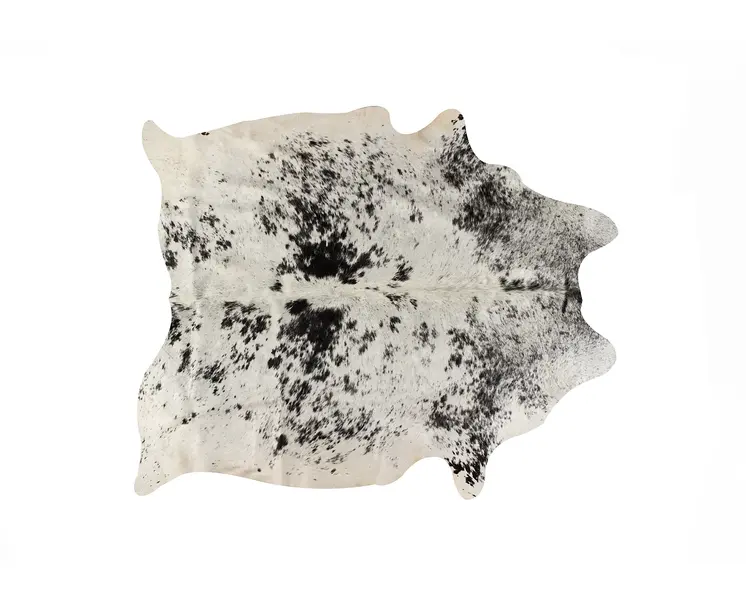 5' X 7' Black and White Cowhide Hand Knotted Area Rug