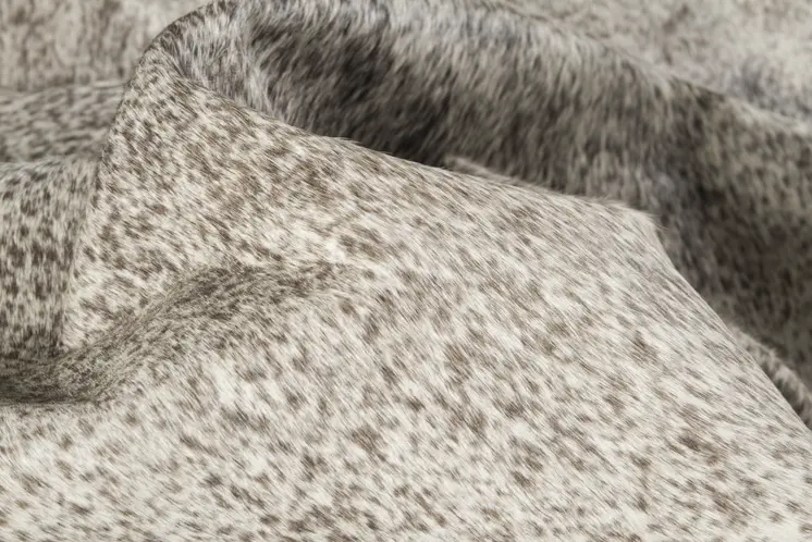 5' X 7' Taupe and Ivory Cowhide Hand Knotted Area Rug