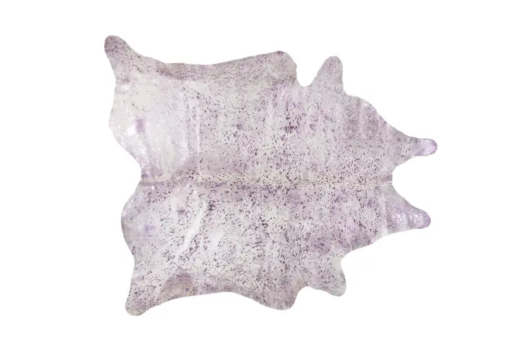 5' X 7' Gray and Pink Cowhide Hand Knotted Area Rug
