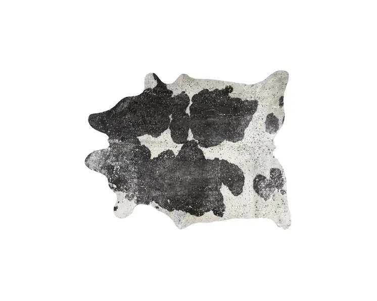 5' X 7' Black and White Cowhide Hand Knotted Area Rug