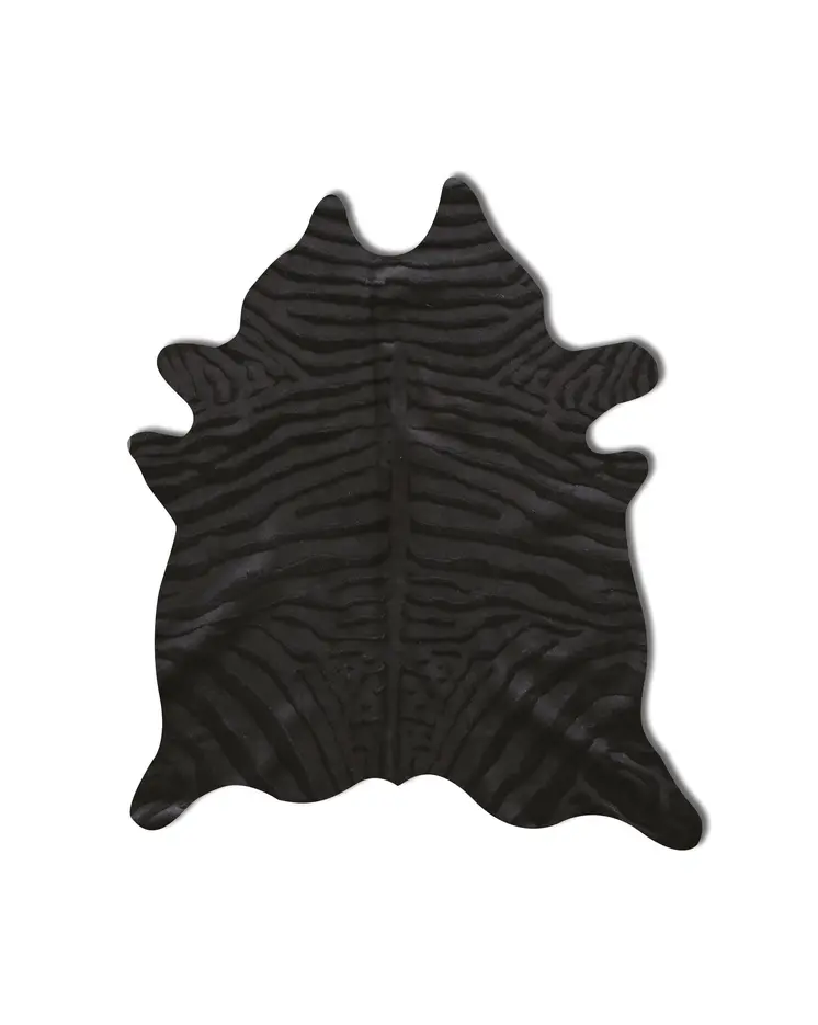 5' X 7' Black Cowhide Hand Knotted Area Rug
