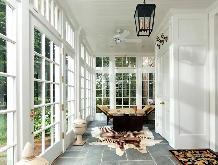 6' X 7' Natural and Brown Zebra Print Genuine Cowhide Area Rug