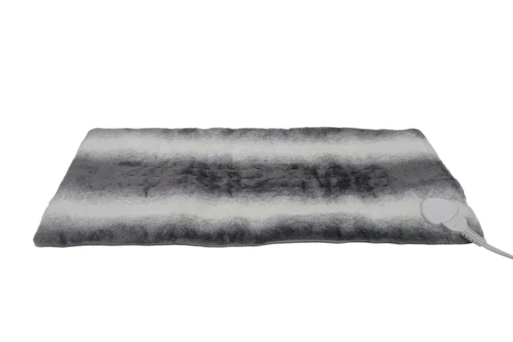 12" X 24" Gray Ombre Faux Fur Heated Plush Lap Pad