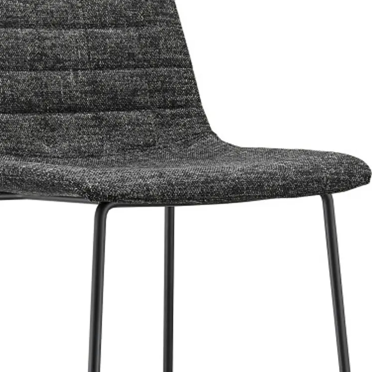 Set of Two 26" Black Fabric and Steel Low Back Counter Height Bar Chairs
