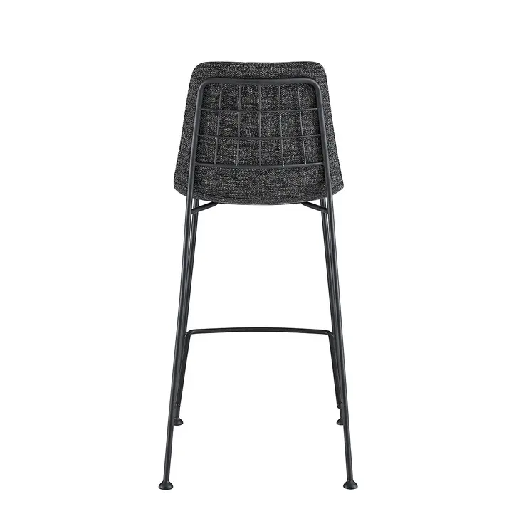 Set of Two 26" Black Fabric and Steel Low Back Counter Height Bar Chairs
