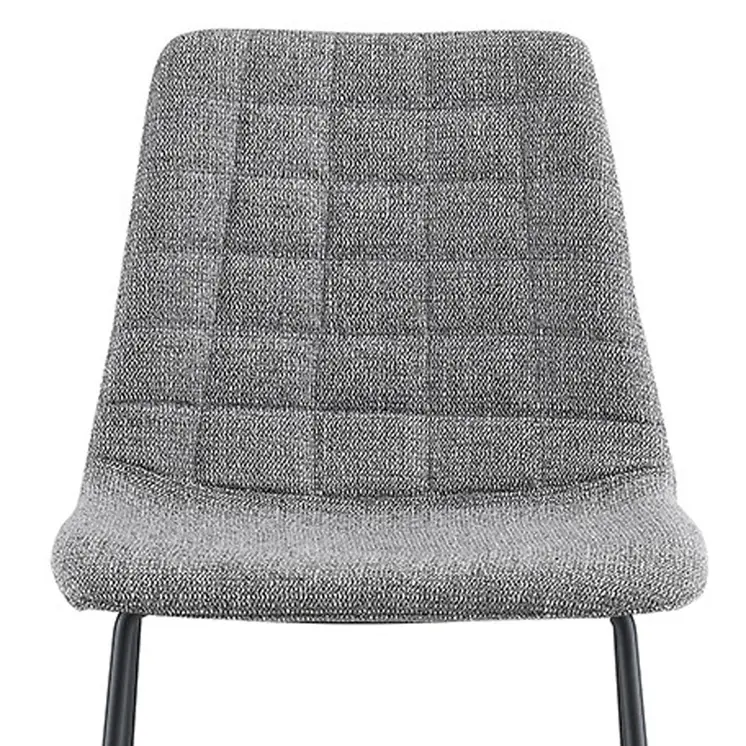 Set of Two 26" Light Gray and Black Fabric and Steel Low Back Counter Height Bar Chairs