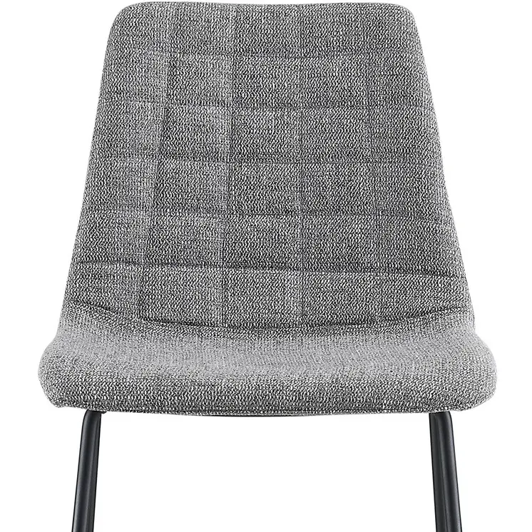 Set of Two 30" Light Gray and Black Fabric and Steel Low Back Bar Height Bar Chairs