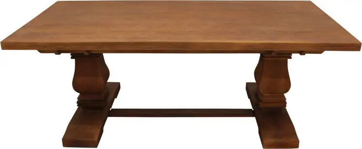 81" Brown Solid Wood Trestle Base Dining Table