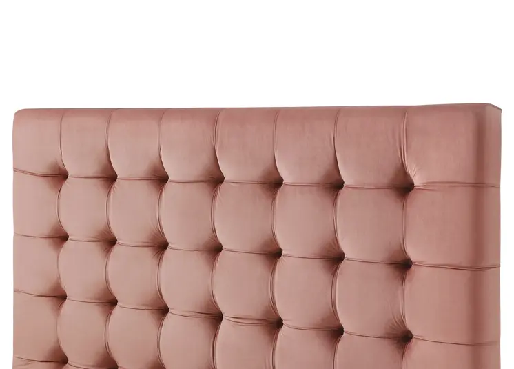 Blush Solid Wood Queen Tufted Upholstered Velvet Bed