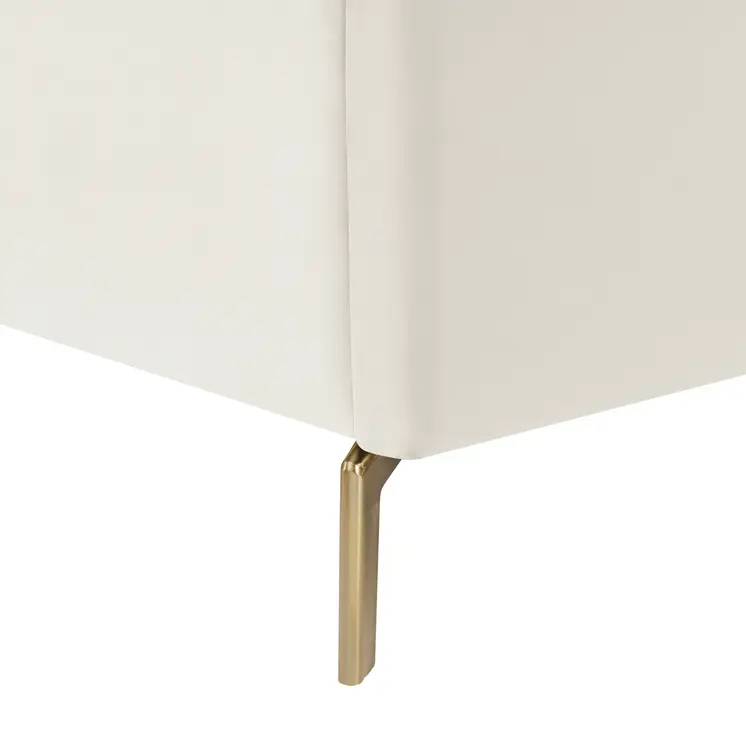 Cream Velvet Upholstered Queen Bed Frame