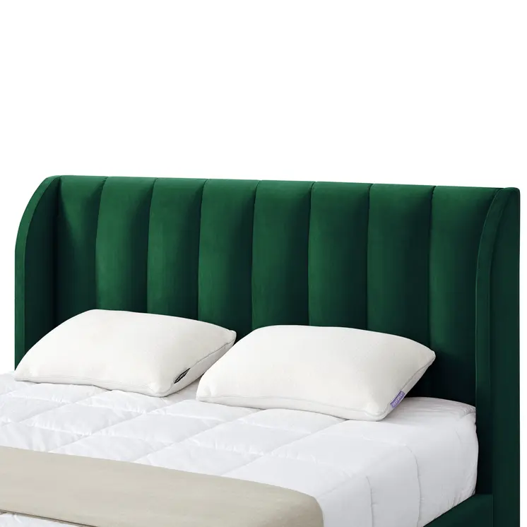 Hunter Green Solid Wood King Tufted Upholstered Velvet Bed Frame