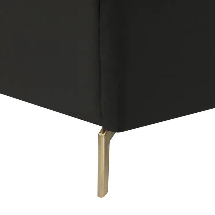 Black Velvet Upholstered Full Bed Frame