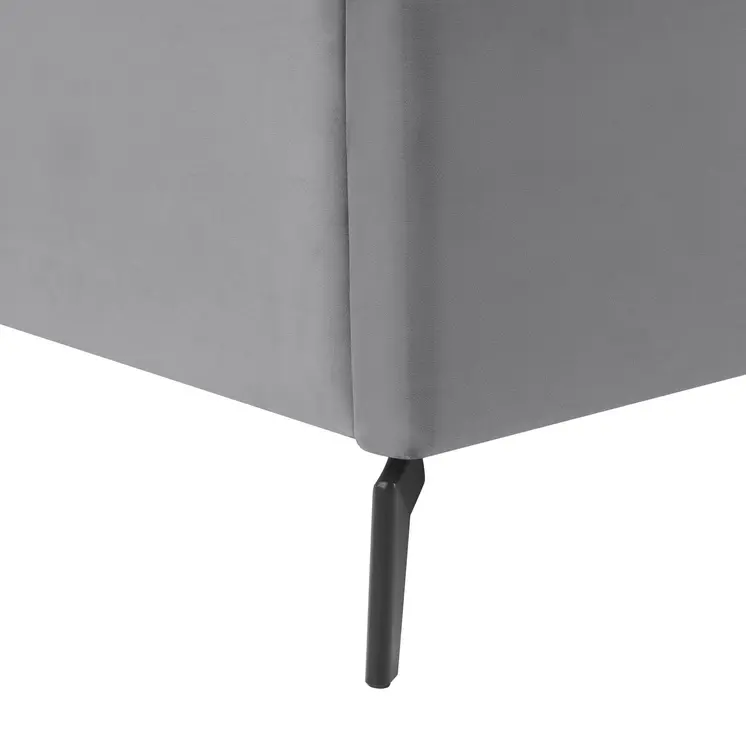 Light Gray Velvet Upholstered Full Bed Frame