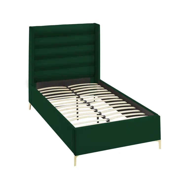 Green Velvet Upholstered Full Bed Frame