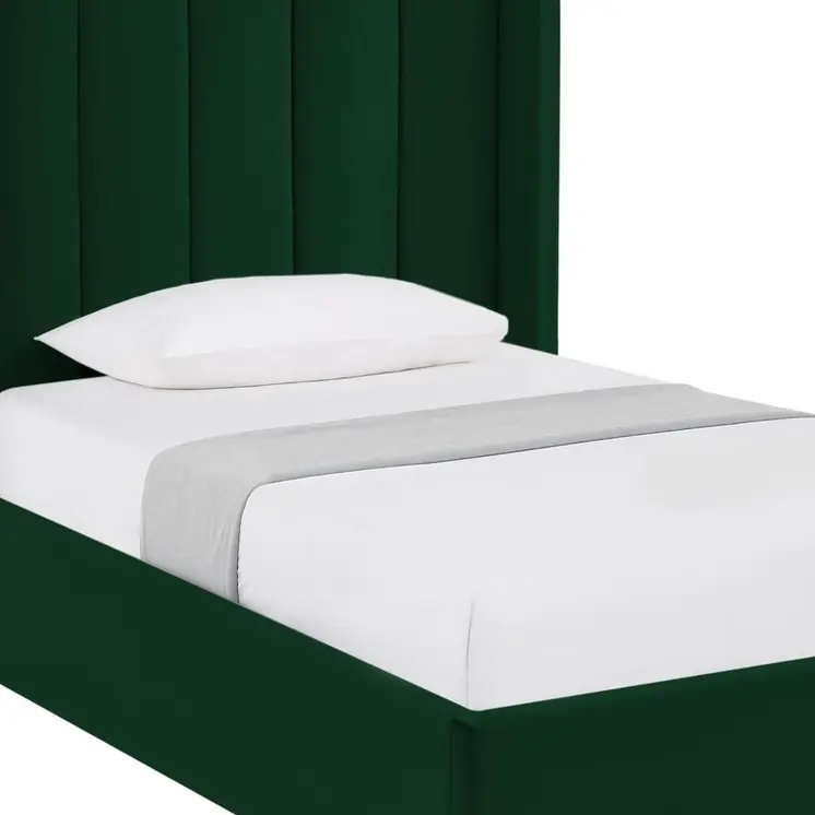 Green Velvet Upholstered Full Bed Frame