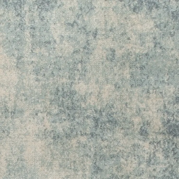 10' Blue And Ivory Abstract Washable Runner Rug