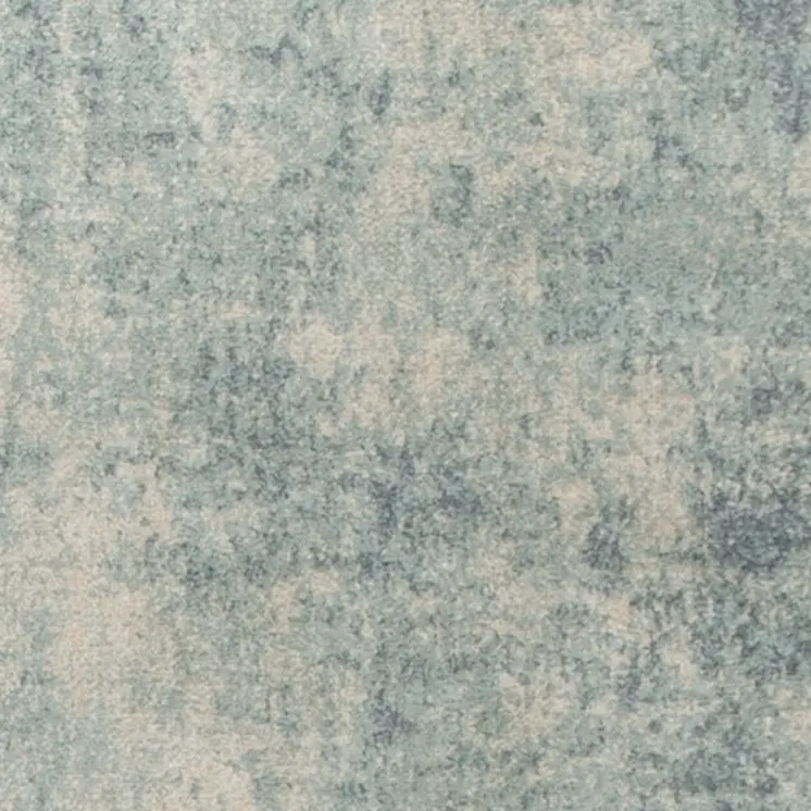 10' Blue And Ivory Abstract Washable Runner Rug