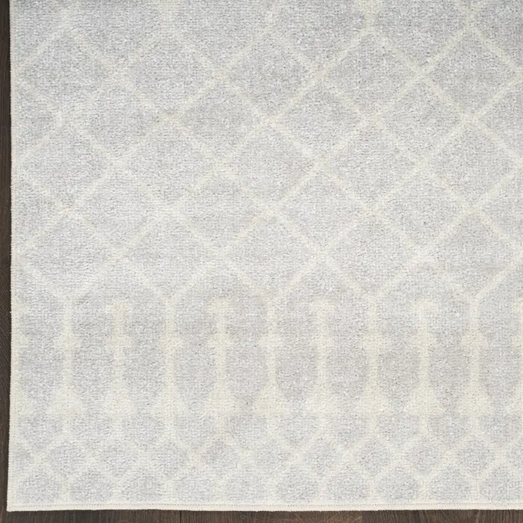8' X 10' Blue and Ivory Abstract Power Loom Washable Area Rug