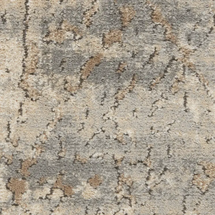 9' X 12' Beige and Gray Abstract Power Loom Area Rug