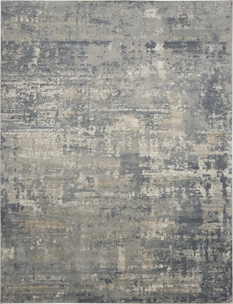 9' X 12' Beige and Gray Abstract Power Loom Area Rug