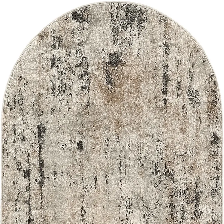 3' X 5' Beige and Gray Abstract Power Loom Area Rug