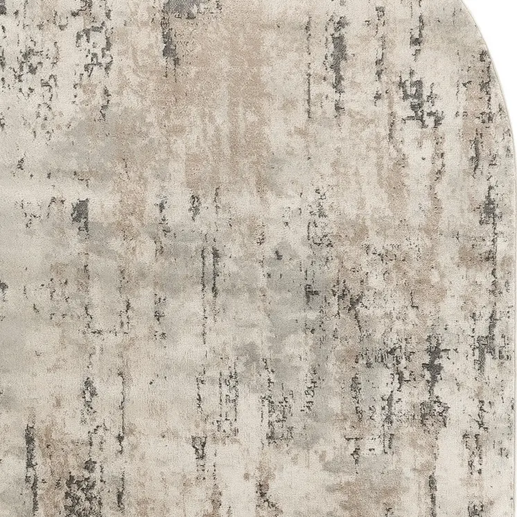 6' X 9' Beige and Gray Abstract Power Loom Area Rug