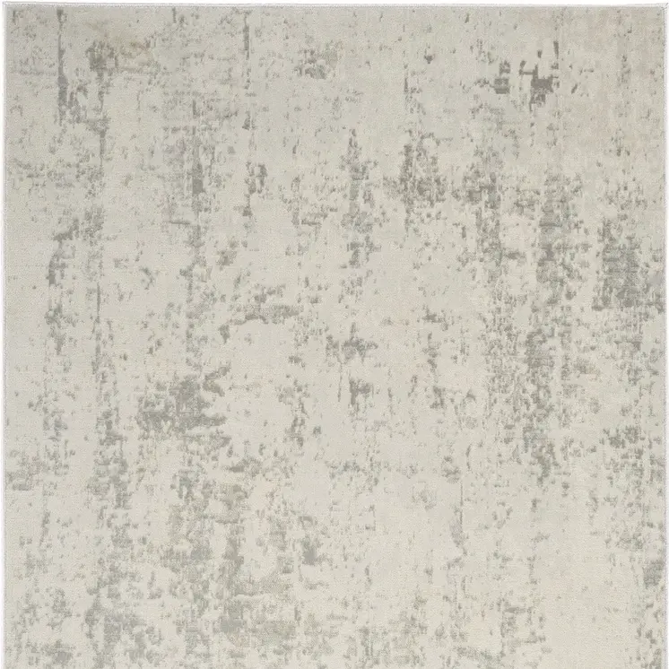 4' X 6' Gray and Ivory Abstract Power Loom Area Rug