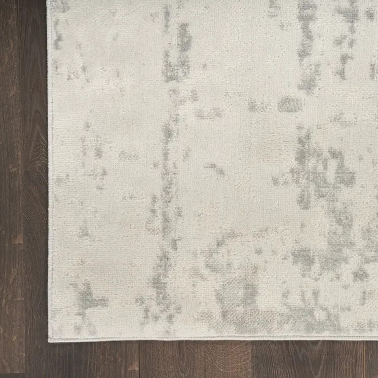 8' X 10' Gray and Ivory Abstract Power Loom Area Rug