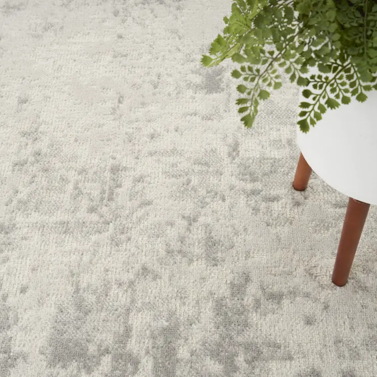 8' X 10' Gray and Ivory Abstract Power Loom Area Rug
