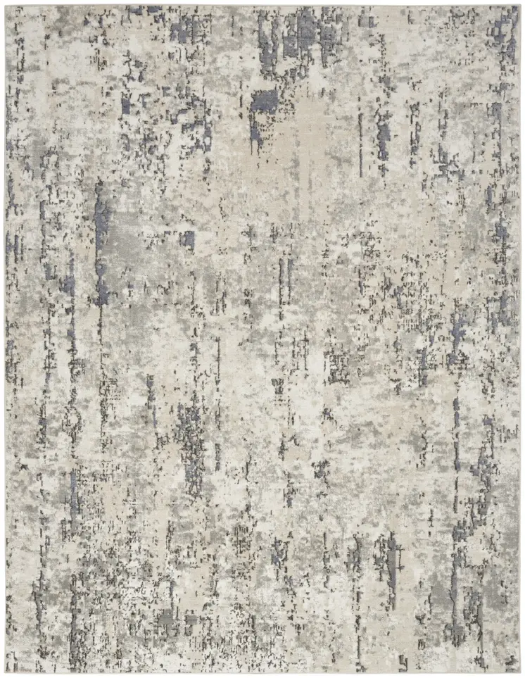 4' X 6' Gray and Ivory Abstract Power Loom Area Rug