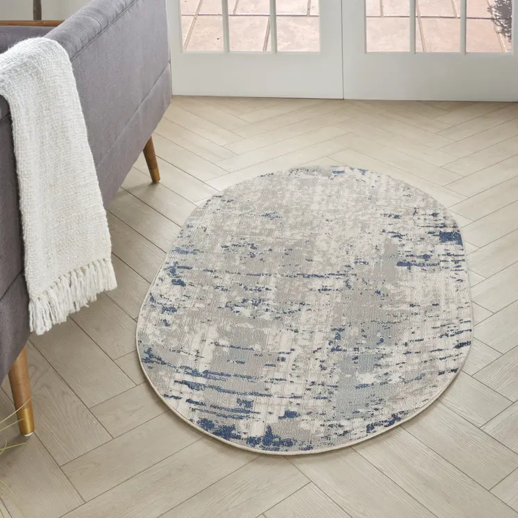 3' X 5' Gray and Ivory Abstract Power Loom Area Rug