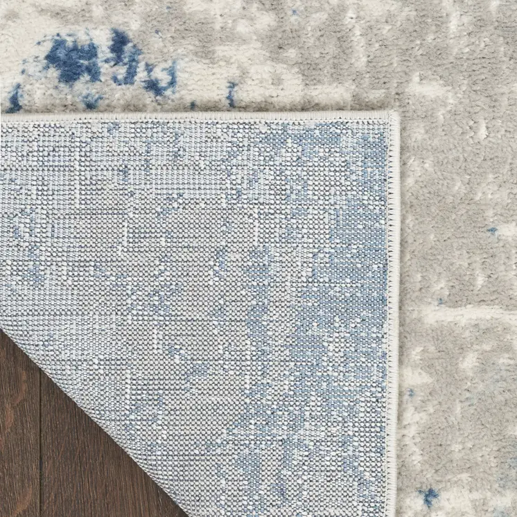 16' Gray And Ivory Abstract Runner Rug