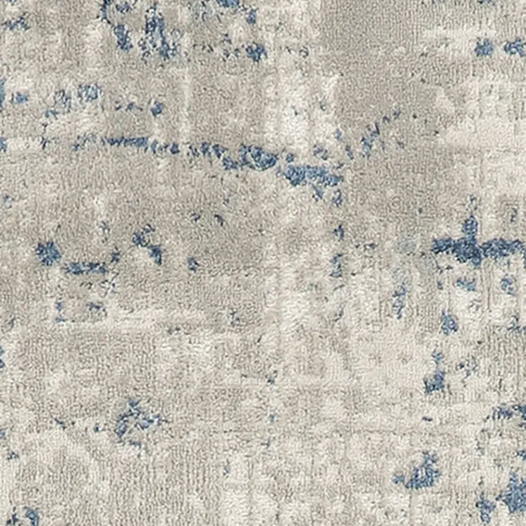 20' Gray And Ivory Abstract Runner Rug