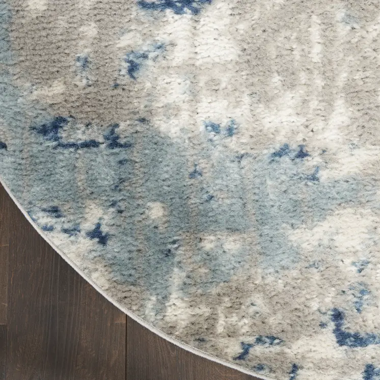 6' X 9' Gray and Ivory Abstract Power Loom Area Rug