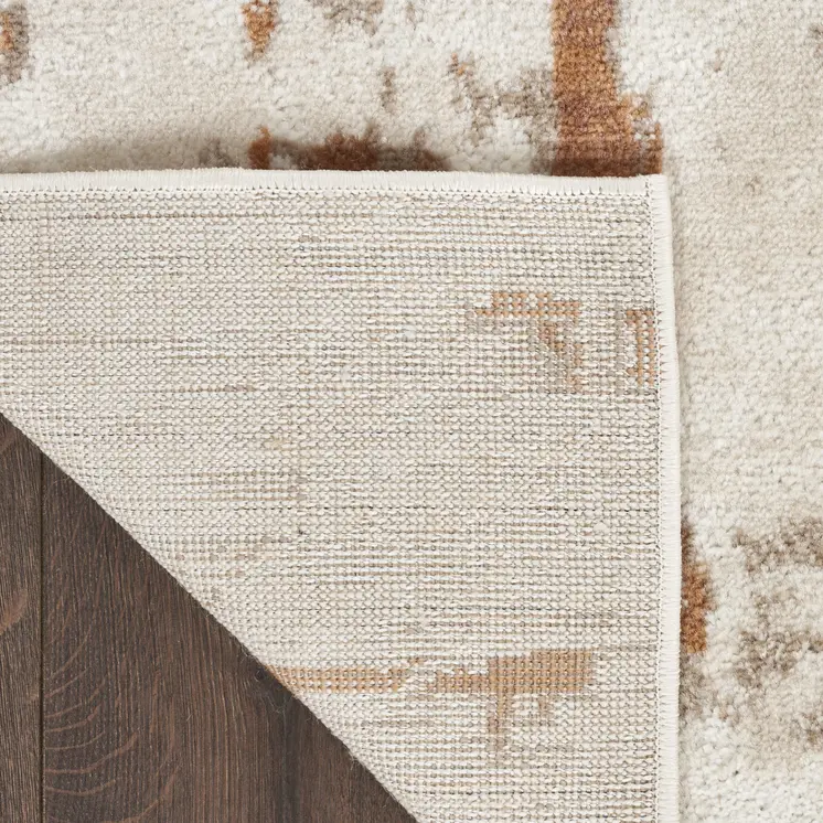 4' X 6' Red and Ivory Abstract Power Loom Area Rug