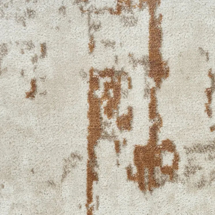 8' Red And Ivory Abstract Runner Rug