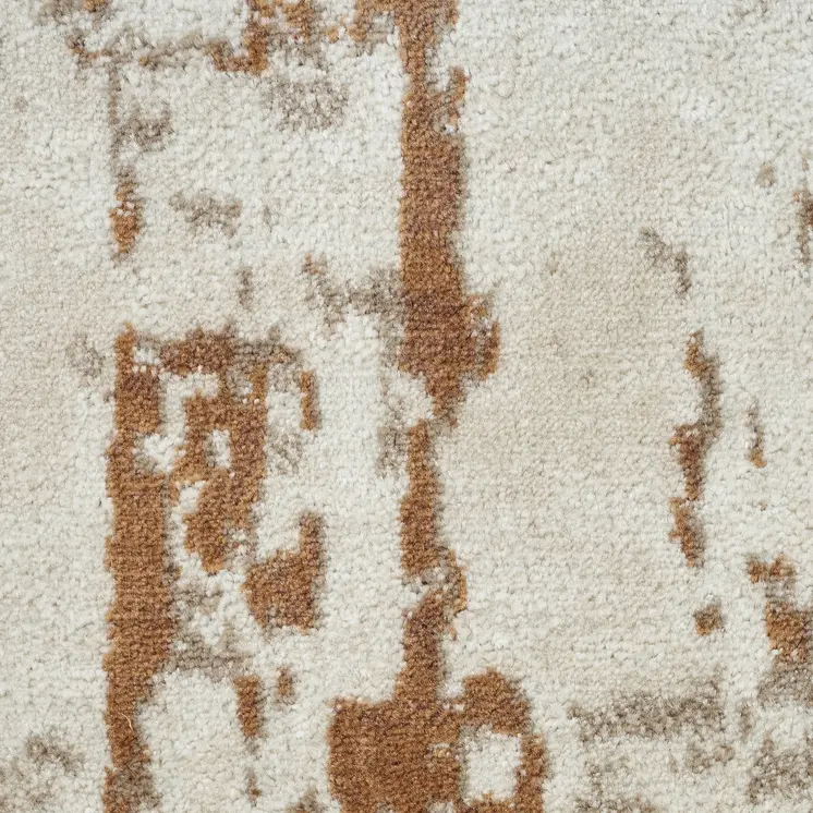 8' Red And Ivory Abstract Runner Rug