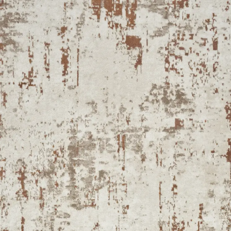 5' X 7' Red and Ivory Abstract Power Loom Area Rug