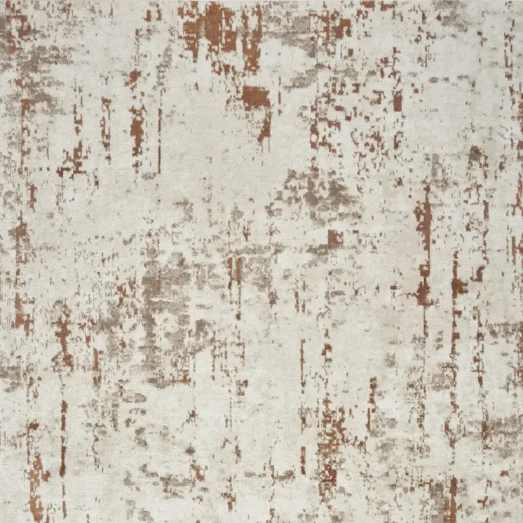 5' X 7' Red and Ivory Abstract Power Loom Area Rug