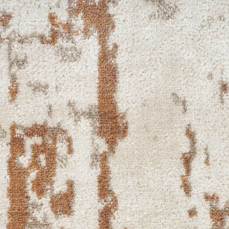 5' X 7' Red and Ivory Abstract Power Loom Area Rug