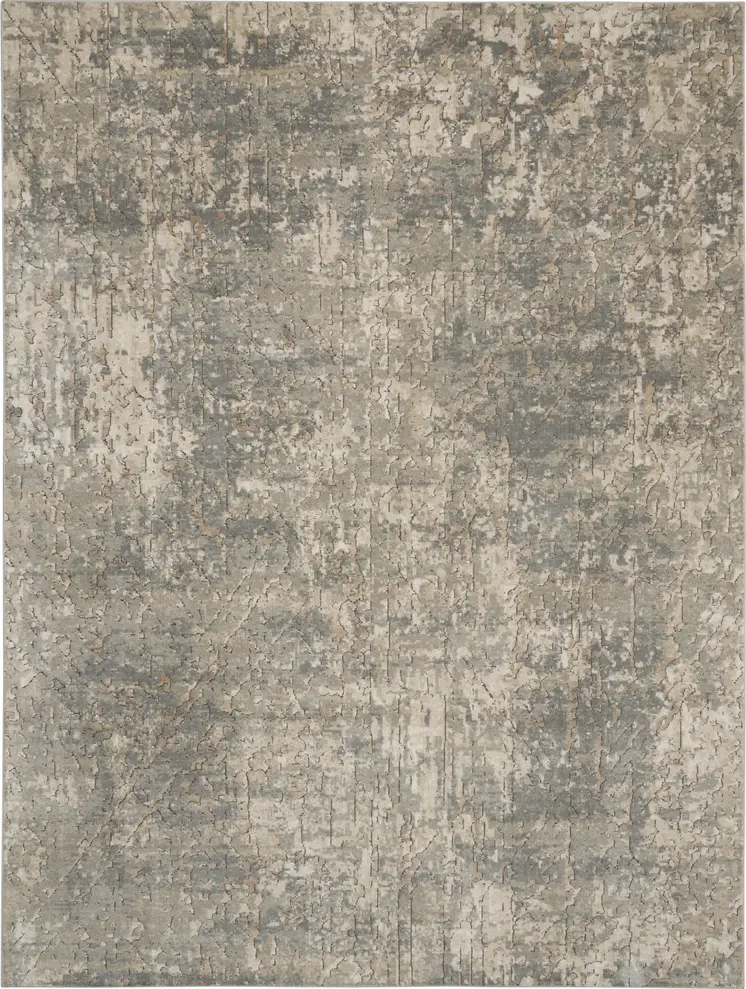 8' X 10' Beige and Gray Abstract Power Loom Area Rug