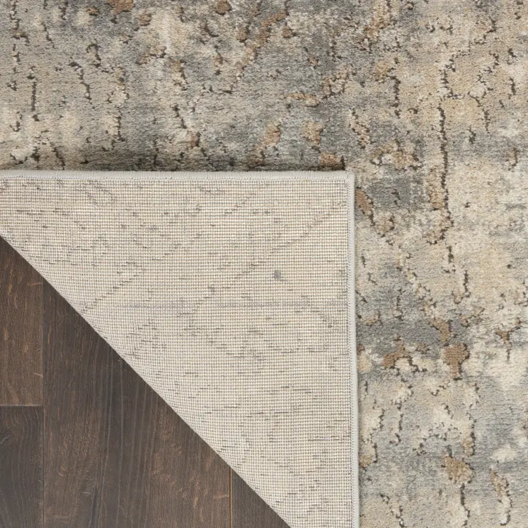 8' X 10' Beige and Gray Abstract Power Loom Area Rug