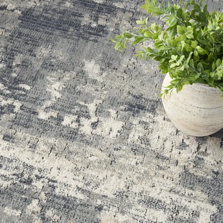 8' X 10' Beige and Gray Abstract Power Loom Area Rug