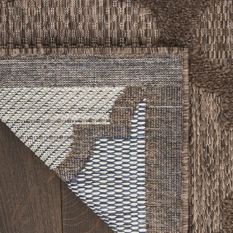5' X 7' Dark Brown And Light Brown Trellis Indoor Outdoor Area Rug