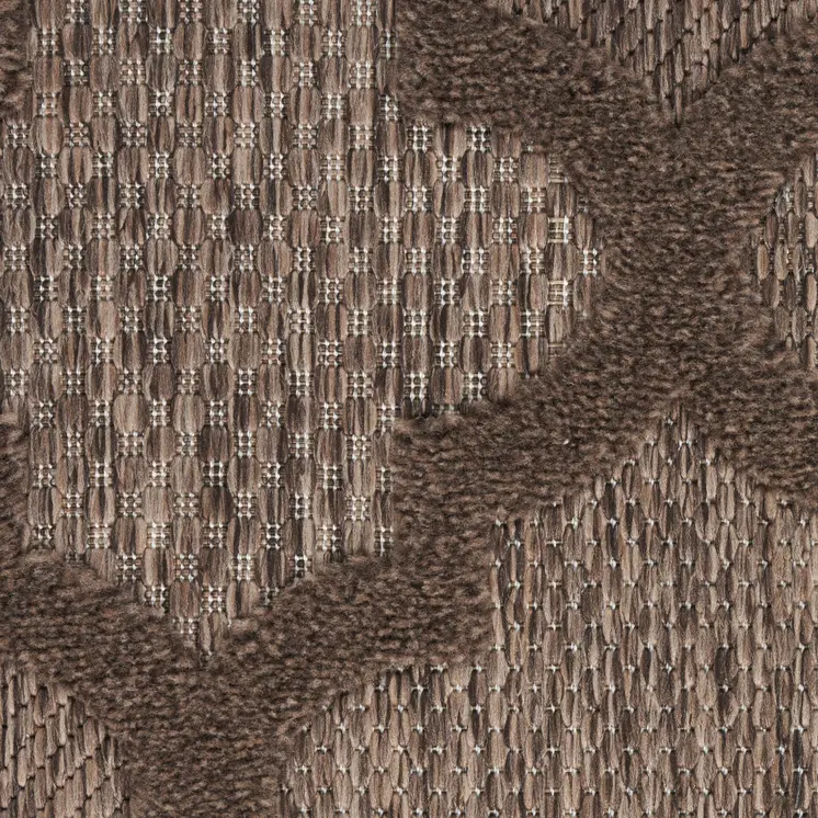 5' X 7' Dark Brown And Light Brown Trellis Indoor Outdoor Area Rug