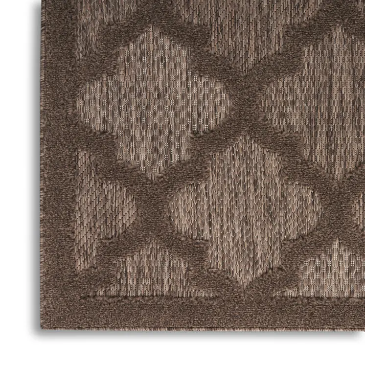 5' X 7' Dark Brown And Light Brown Trellis Indoor Outdoor Area Rug